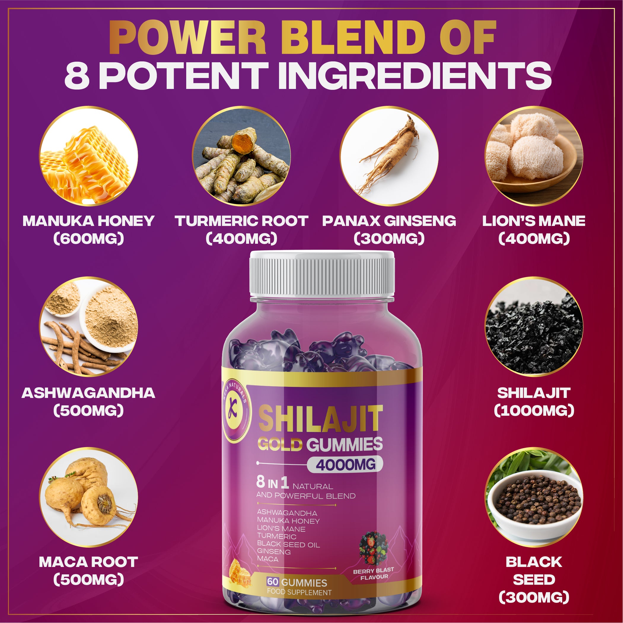 Shilajit Gummies 8 in 1