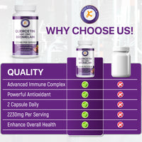 Quercetin Complex 2230mg nac zinc bromelain  comaprison chart and why to choose keka naturals